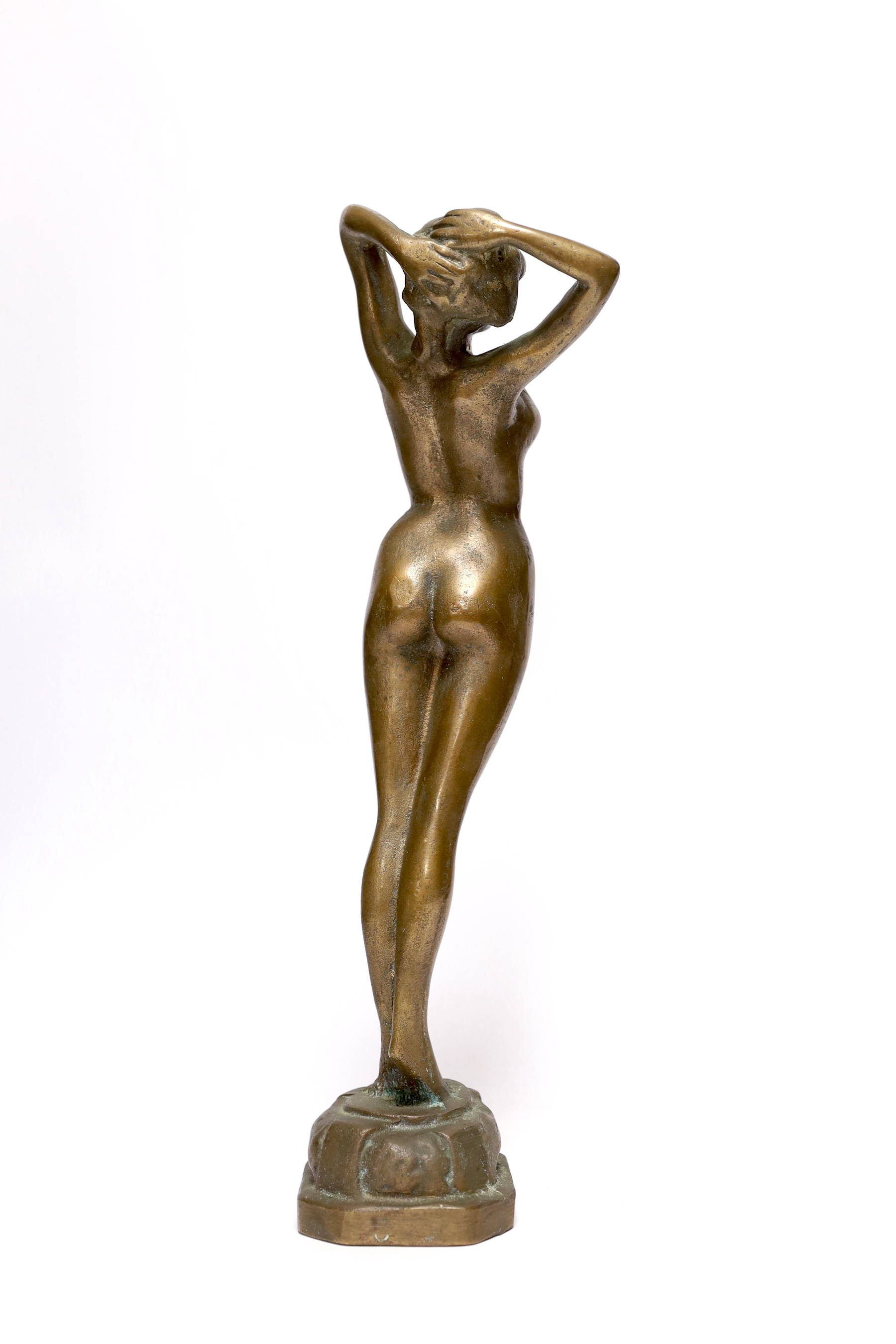 A bronze statue of a female figure, 40cm